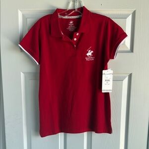 U.S. Polo Assn. Crimson Polo Shirt with White Accents
